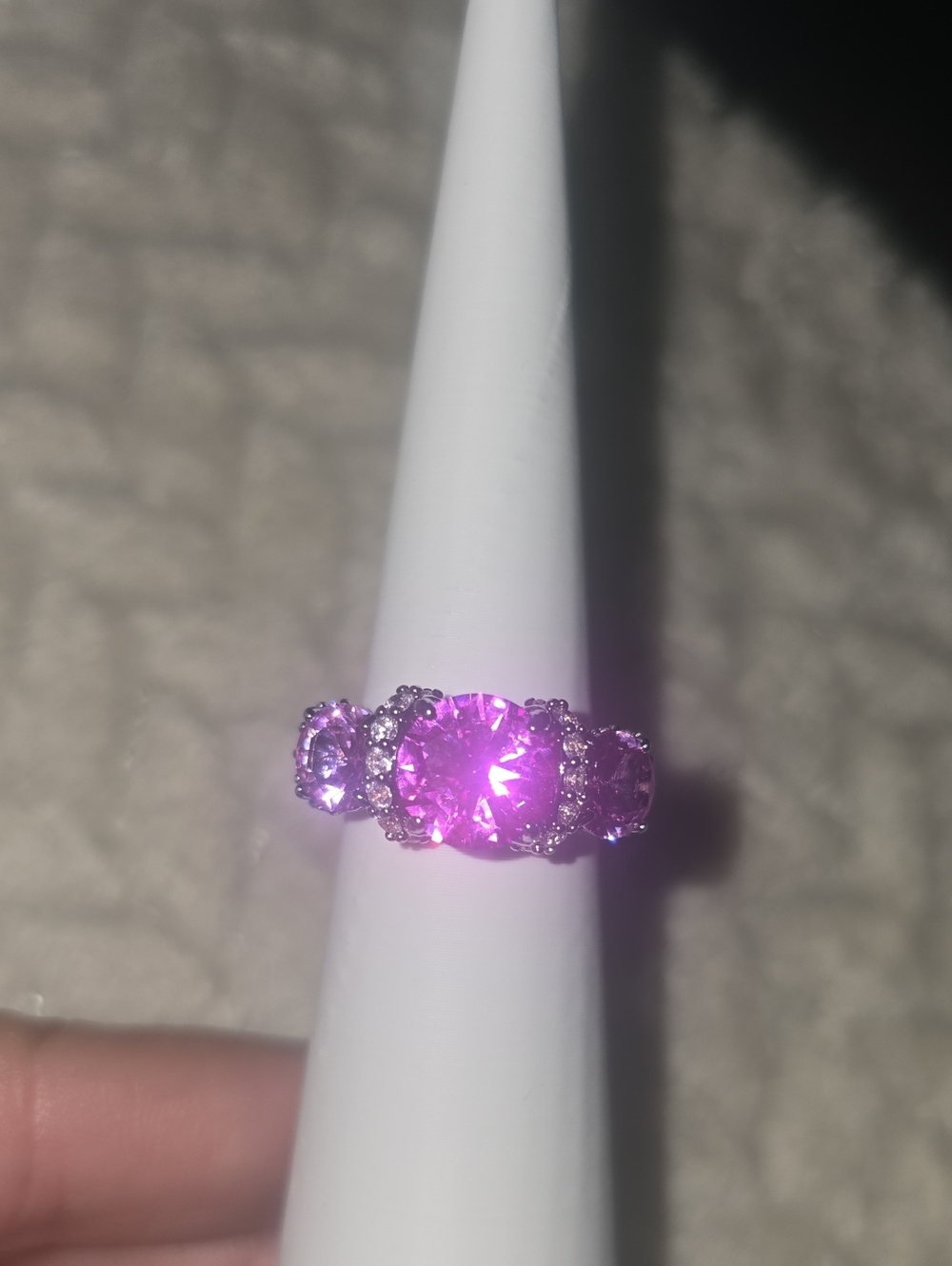 Bomb Party Size 6 Ring Lab Created Pink SapphireThree-Stone